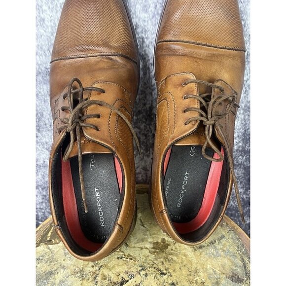 Rockport Shoes Mens 12 DresSports Antique Brown Dress Office Old Money Luxury - Picture 6 of 10